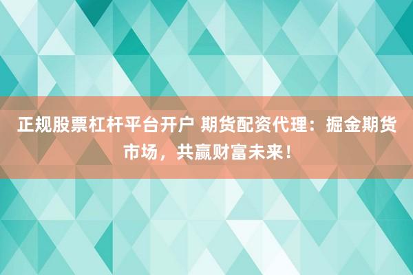 正规股票杠杆平台开户 期货配资代理：掘金期货市场，共赢财富未来！