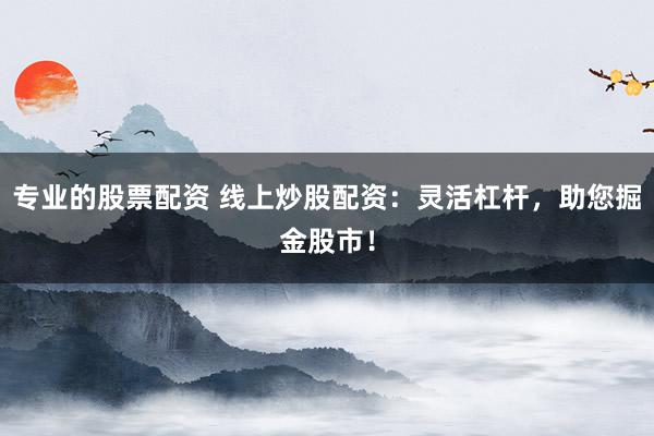 专业的股票配资 线上炒股配资：灵活杠杆，助您掘金股市！