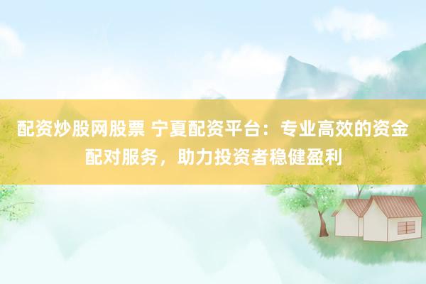 配资炒股网股票 宁夏配资平台:专业高效的资金配对服务,助力投资者稳健盈利