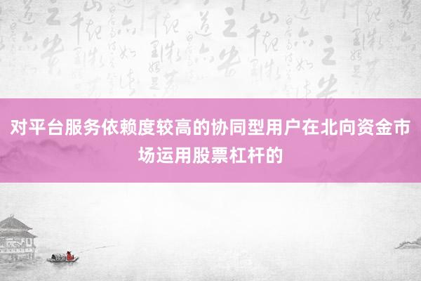 对平台服务依赖度较高的协同型用户在北向资金市场运用股票杠杆的