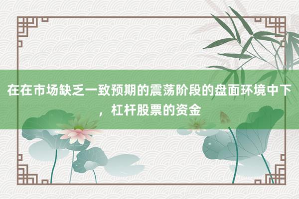 在在市场缺乏一致预期的震荡阶段的盘面环境中下，杠杆股票的资金