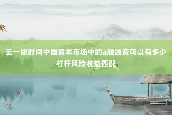 近一段时间中国资本市场中的a股融资可以有多少杠杆风险收益匹配