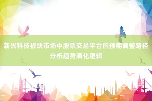 新兴科技板块市场中股票交易平台的预期调整路径分析趋势演化逻辑
