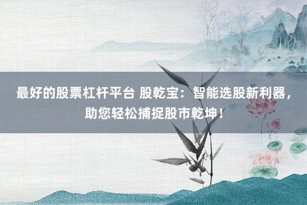 最好的股票杠杆平台 股乾宝：智能选股新利器，助您轻松捕捉股市乾坤！